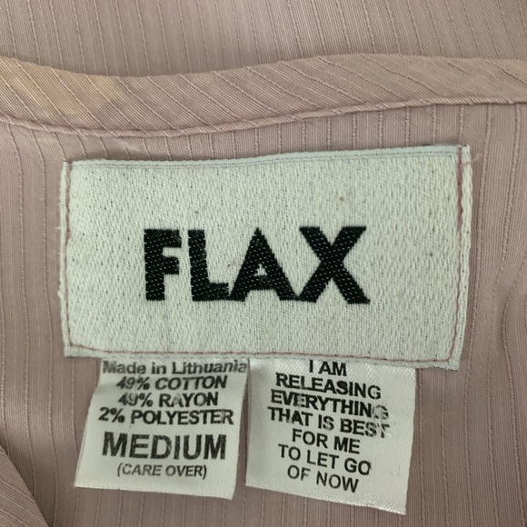 Flax Light Dusty Pink Button Down Blouse Size M - Picture 3 of 6